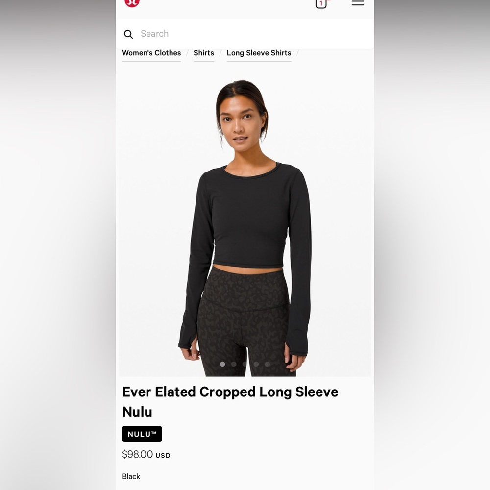 LULULEMON Cropped elated top